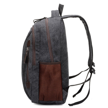 Factory direct sales fashion trend canvas bag leisure backpack hiking sports backpack Korean version student backpack 