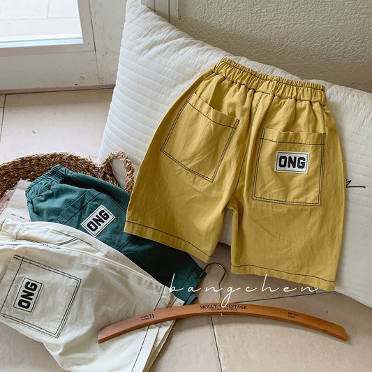 Children's casual pants Bangcheng 2024 summer children's clothing exposed cotton pants boys new cotton shorts G0080