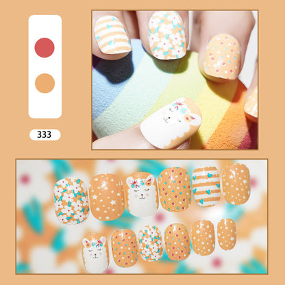 Manicure children wear cat nail pieces children's patches finished nail pieces fake nails adhesive nail pieces stickers bag