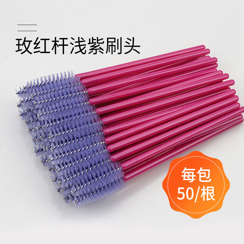 Disposable portable nylon eyelash brush eyelash curling comb powder rod rose red rod makeup brush eyebrow comb