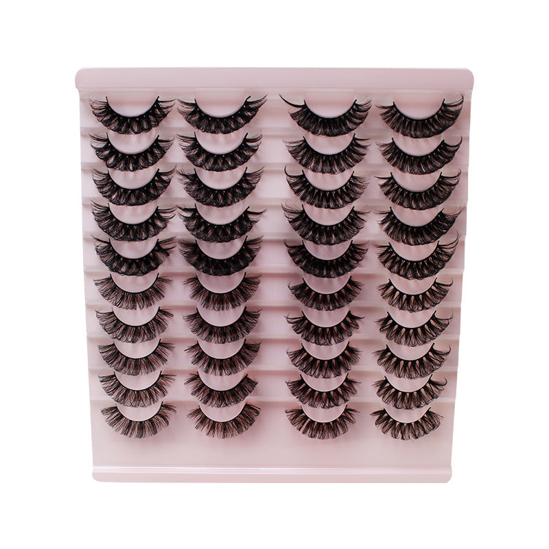 Dingsen false eyelashes factory cross-border stable supply 20 pairs of DD Russian curled eyelashes European and American thick