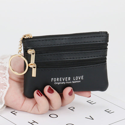 New genuine leather texture coin purse women's short small wallet multifunctional driver's license card holder soft leather key bag zipper bag 