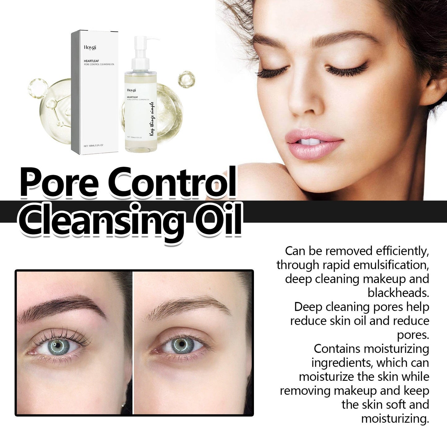 Hoygi Pore Tightening Cleansing Oil Cleansing Makeup Gentle Makeup Remover Cares for the Skin Cleansing Pores Cleansing Oil 