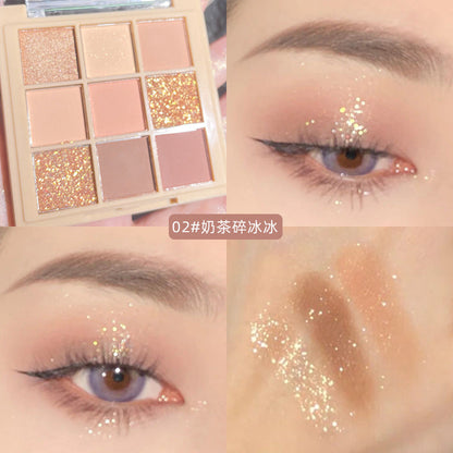 Helen Beauty Transparent Mashed Potato Eyeshadow Palette Earthy Matte Nine Colors Sequin Eyeshadow ការតុបតែងមុខ តម្លៃសមរម្យ មានលក់ដុំ 