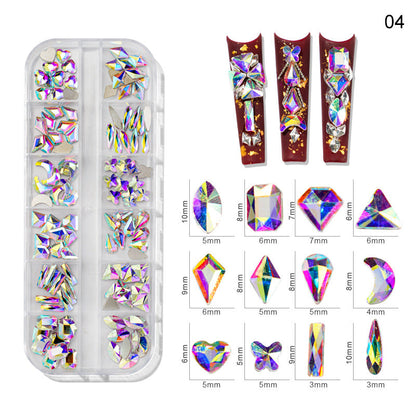 New nail art special-shaped diamond fantasy special-shaped flat bottom nail art diamond glass diamond jewelry nail stickers sequins accessories wholesale