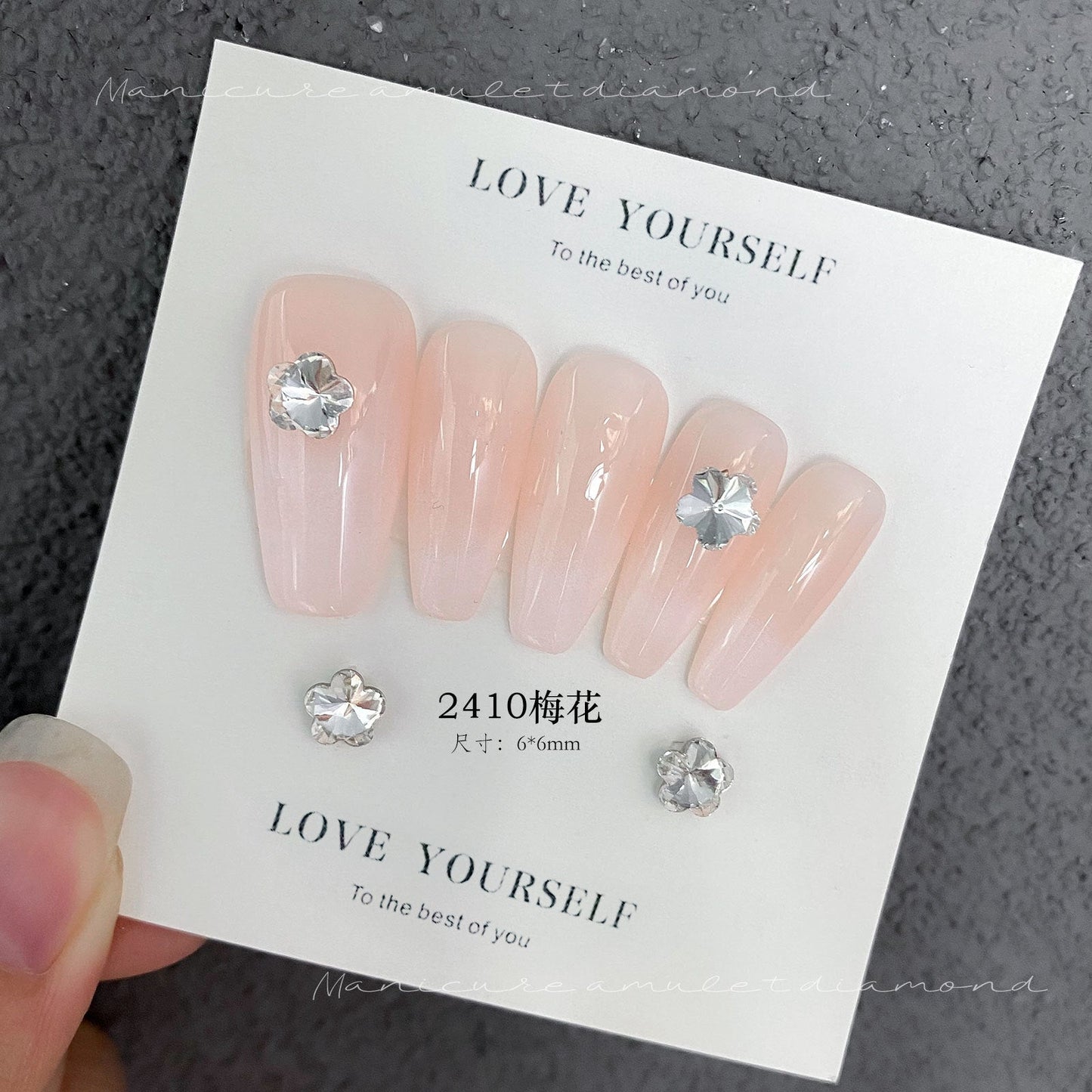 Nail Art K9 Jewelry Transparent Diamond Super Flash Crooked Heart Axe Diamond Water Drop Fat Square Butterfly White Diamond Nail Accessories Wholesale