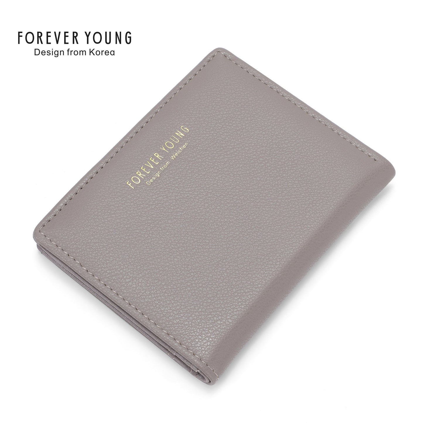 forever young short wallet women's multi-card slot coin purse ultra-thin simple ladies wallet solid color wallet 