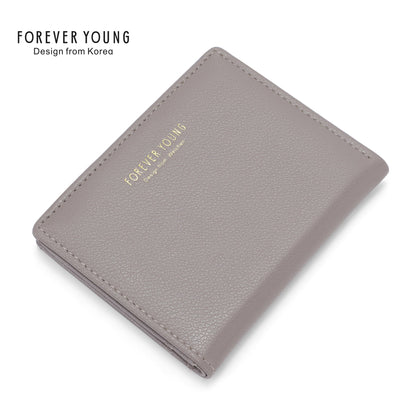 forever young short wallet women's multi-card slot coin purse ultra-thin simple ladies wallet solid color wallet 