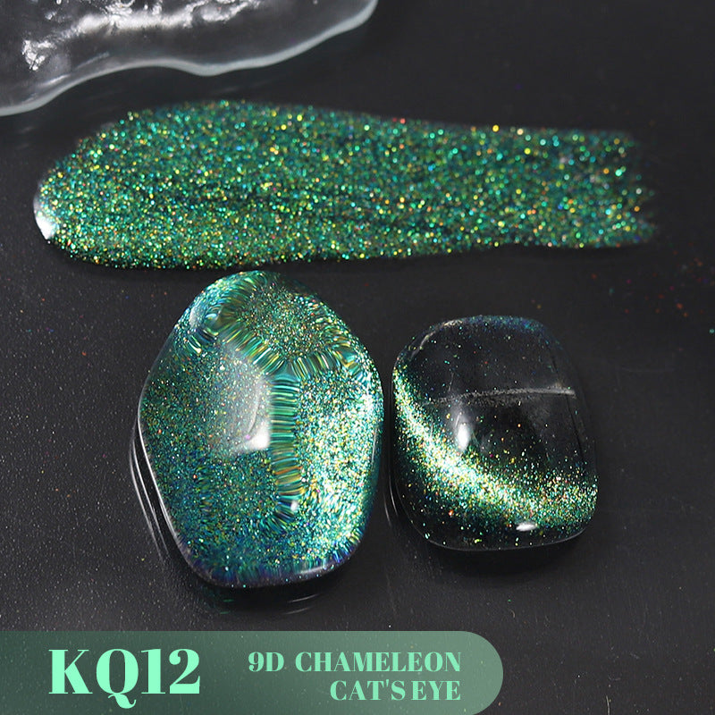 Cross-border 2023 new 9D chameleon cat's eye gel broken diamond dynamic galaxy starry sky crystal laser cat's eye nail polish gel