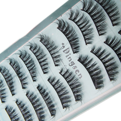 DINGSEN false eyelashes factory 10 pairs of 3D three-dimensional multi-layer eyelashes natural thick curled eyelashes