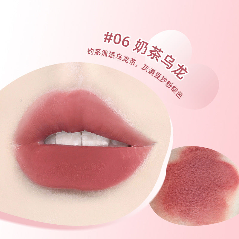 NOVO milk mist air lip mud matte ក្រែមលាបមាត់ និងថ្ពាល់ ទន់រលោង មិនជ្រាបទឹក មិនងាយប្រេះ សិស្សានុសិស្ស តម្លៃសមរម្យ ក្រែមលាបមាត់ 