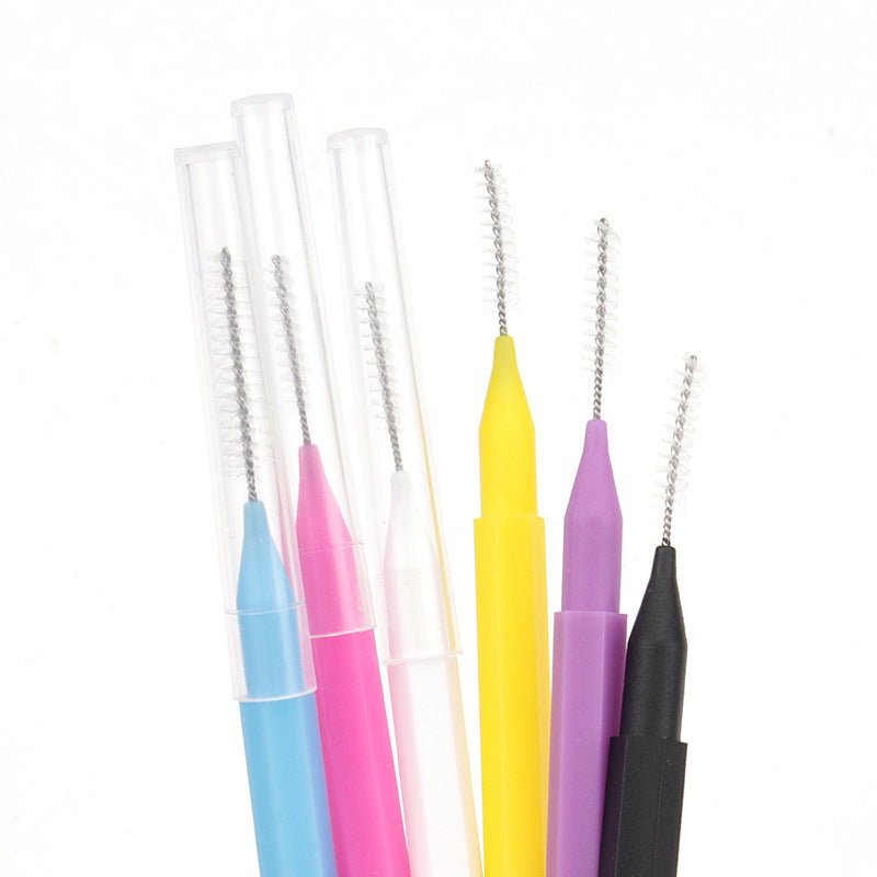 Wholesale eyelash beauty aids mini color eyebrow brush small portable opp bag