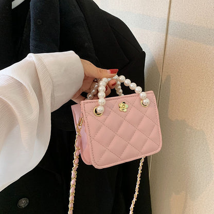 Pearl handbags for women fashion small Chanel style crossbody bag advanced chain shoulder bag texture parent-child bag wholesale