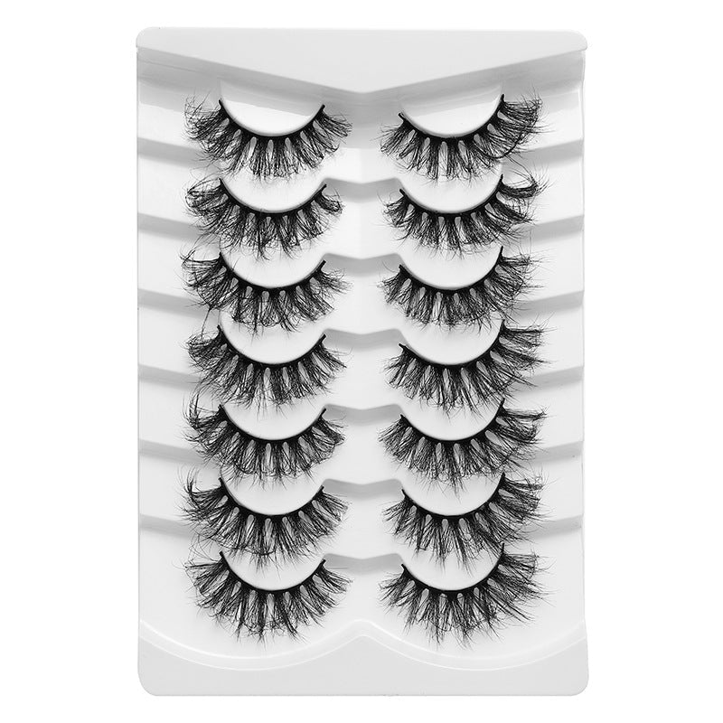 Dingsen false eyelashes factory cross-border stable supply 7 pairs of false eyelashes DSD series short fried hair