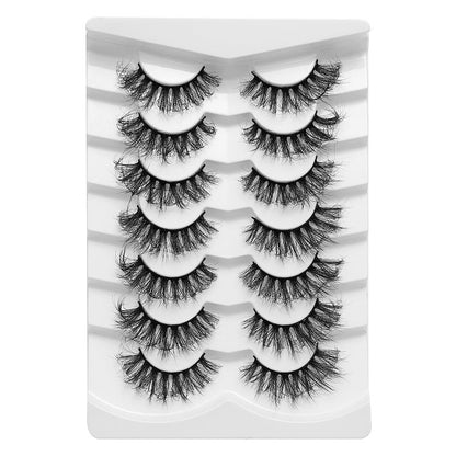 Dingsen false eyelashes factory cross-border stable supply 7 pairs of false eyelashes DSD series short fried hair