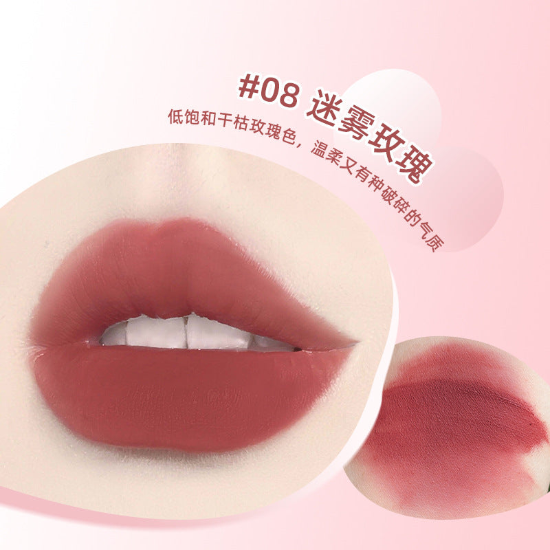 NOVO milk mist air lip mud matte ក្រែមលាបមាត់ និងថ្ពាល់ ទន់រលោង មិនជ្រាបទឹក មិនងាយប្រេះ សិស្សានុសិស្ស តម្លៃសមរម្យ ក្រែមលាបមាត់ 