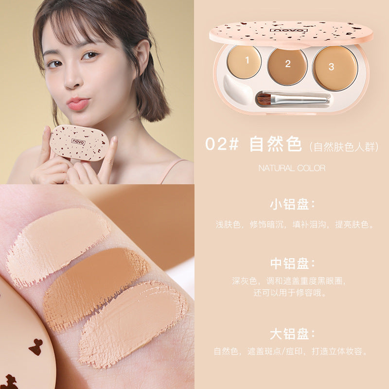 NOVO concealer three colors new invisible pores modify face brighten skin dark circles students affordable domestic products 