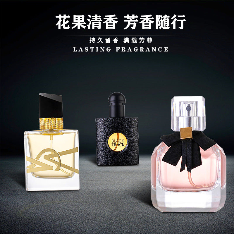 Spot Flower Story Douyin Kuaishou Women's Perfume Set Black Opium ប្រអប់អំណោយទឹកអប់បុរសបីដុំ 