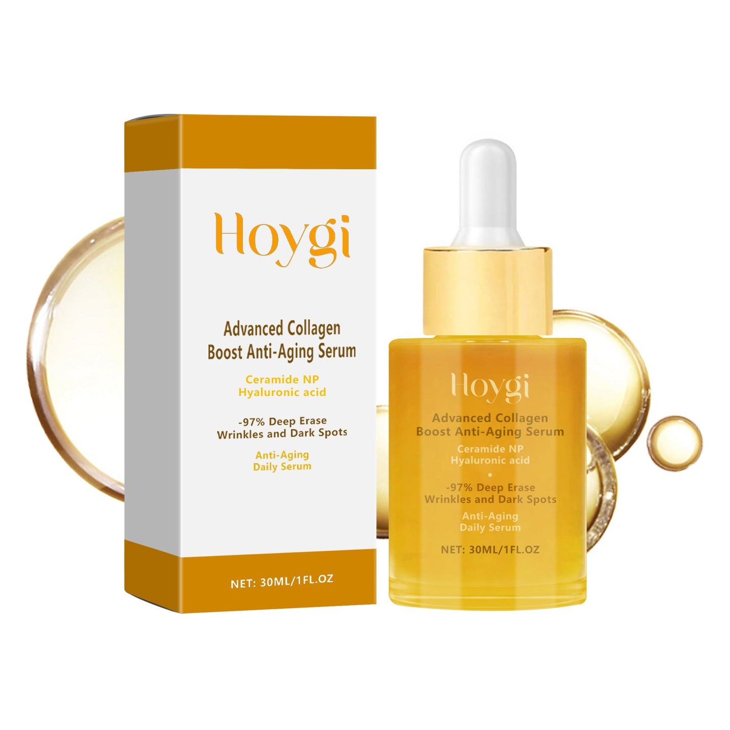 Hoygi Collagen Essence Anti-Wrinkle Essence ផ្តល់សំណើម ផ្តល់សំណើម កាត់បន្ថយស្នាមជ្រួញ បន្តឹងស្បែកមុខ និងធ្វើអោយស្បែកតឹងណែន 