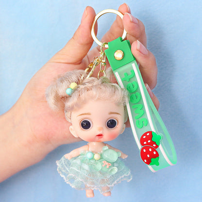 Yade Barbie doll 12 cartoon keychains 10 cm bag pendant girl Children's Day gift