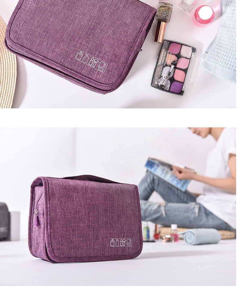 Travel waterproof cationic hook toiletry bag large home bathroom cosmetics storage hanging bag beauty makeup storage bag 