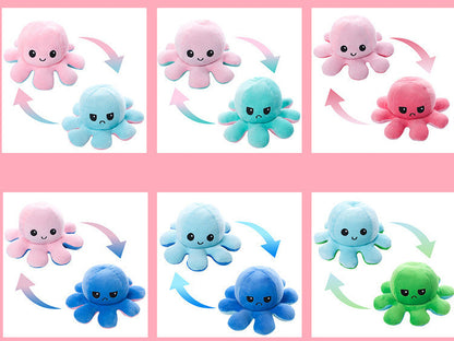 Cross-border hot selling reversible octopus toy doll double-sided reversible octopus plush toy reversible octopus doll