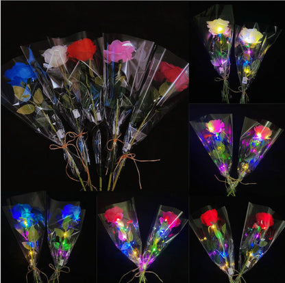 Rose flower ball luminous net red confession balloon wedding night market stall with light bouquet balloon wholesale