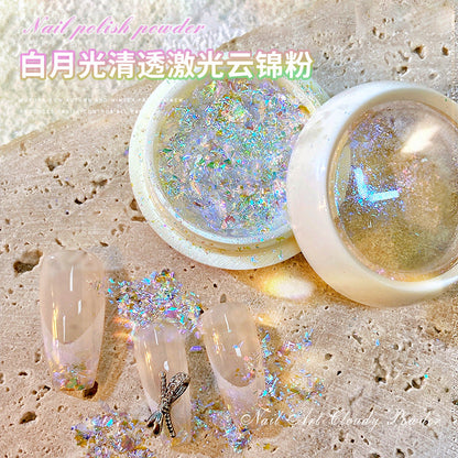 Sky Realm Glitter European Foil Pink White Moonlight Aurora Cloud Brocade Mirror Magic Mirror Powder High Gloss Transparent Net Red Fairy Powder