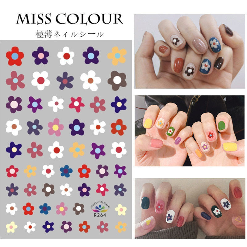 Hyuna's same style nail art nail stickers fruit stickers summer colorful cute 3D jewelry stickers small fresh plants