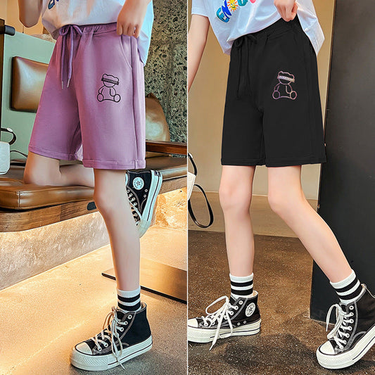 Children's shorts summer thin shorts summer children's clothing girls cotton shorts outer wear medium and large children's shorts trendy