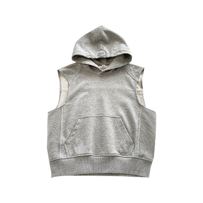 Children's autumn clothes boys hooded sweatshirt baby 2024 spring and autumn new hooded vest little boy fashionable clothes