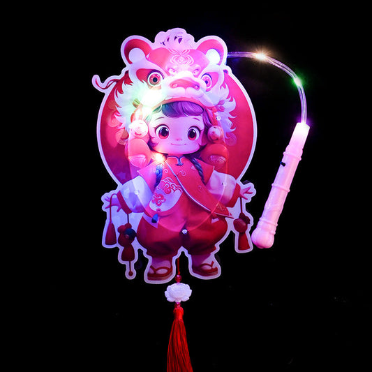 2024 Dragon Year Portable Lantern Spring Festival DIY Material Kit Children's Cartoon Dragon Baolong Lantern New Lantern Glowing