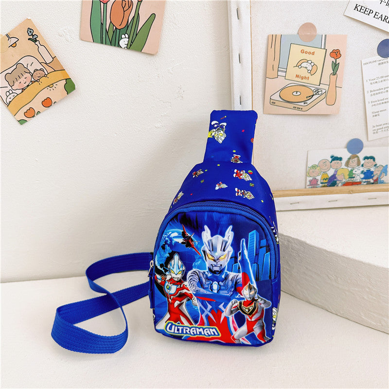 New autumn and winter children's bags fashion contrast color printing crossbody bag female simple versatile change children's chest bag wholesale 