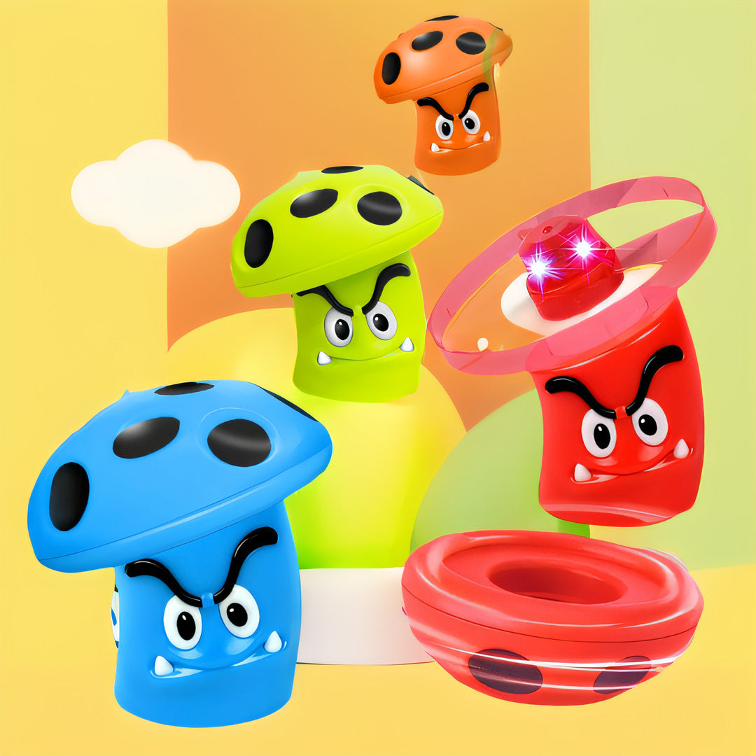 Cross-border cartoon cute creative mushroom pocket new unique press battle spinning top children's toy gift