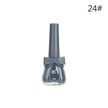 BK new bow seven-day water-based nail polish pure color free baking summer net red white macaron 13ml 