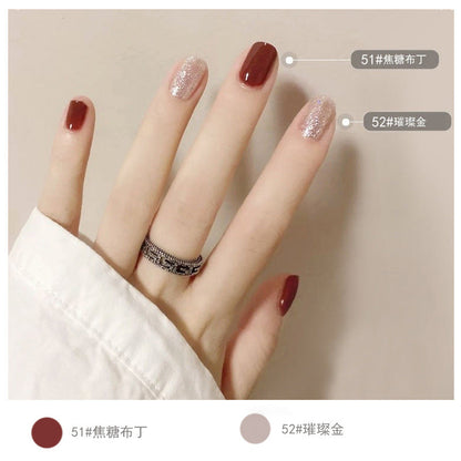 2023 European and American sealing layer does not fade nail color high gloss printing neutral manicure nail polish can be torn off without baking female