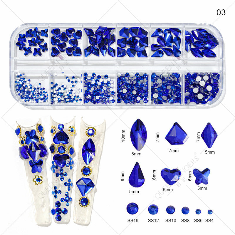 New nail art special-shaped diamond fantasy special-shaped flat bottom nail art diamond glass diamond jewelry nail stickers sequins accessories wholesale