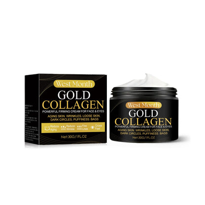 West&amp;Month Gold Collagen Cream បន្តឹងស្បែក ផ្តល់សំណើម ជួសជុល បង្រួមរន្ធរោម ក្រែមប្រឆាំងភាពជ្រីវជ្រួញ 