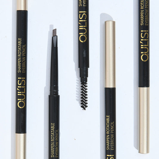 Oulis and thin eyebrow pencil for beginners, anti-sweat and not easy to fade, natural thin core, thin triangle head, straight eyebrow pencil