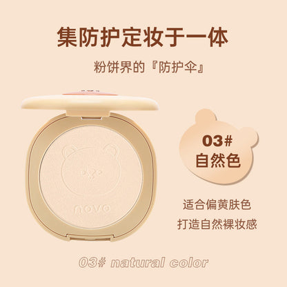 NOVO Light Translucent Feather Soft Silk Pressed Powder Oil Control Concealer Waterproof No Makeup No Flying Powder Dry and Wet Dual Use Setting Powder