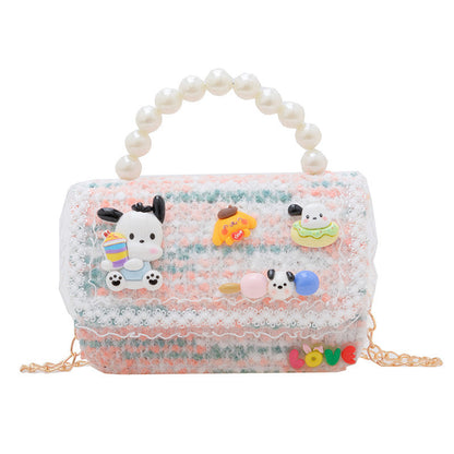 Trendy Chanel style all-match children's bag female fashion plaid small square bag simple baby girl accessories handbag wholesale