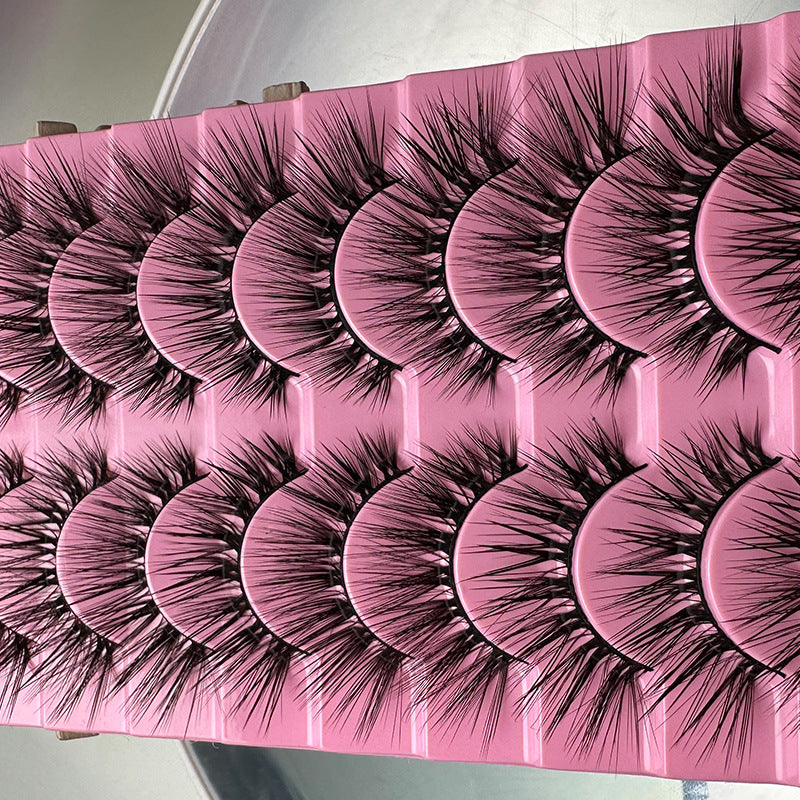 Dingsen cross-border false eyelashes factory 10 pairs of false eyelashes L natural thick curl