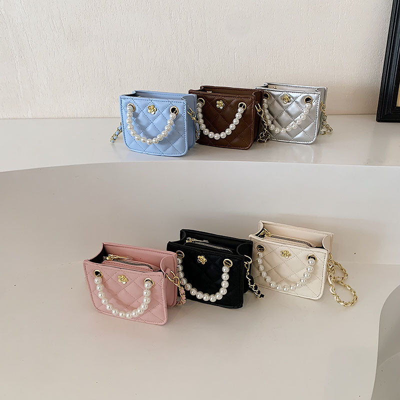 Pearl handbags for women fashion small Chanel style crossbody bag advanced chain shoulder bag texture parent-child bag wholesale