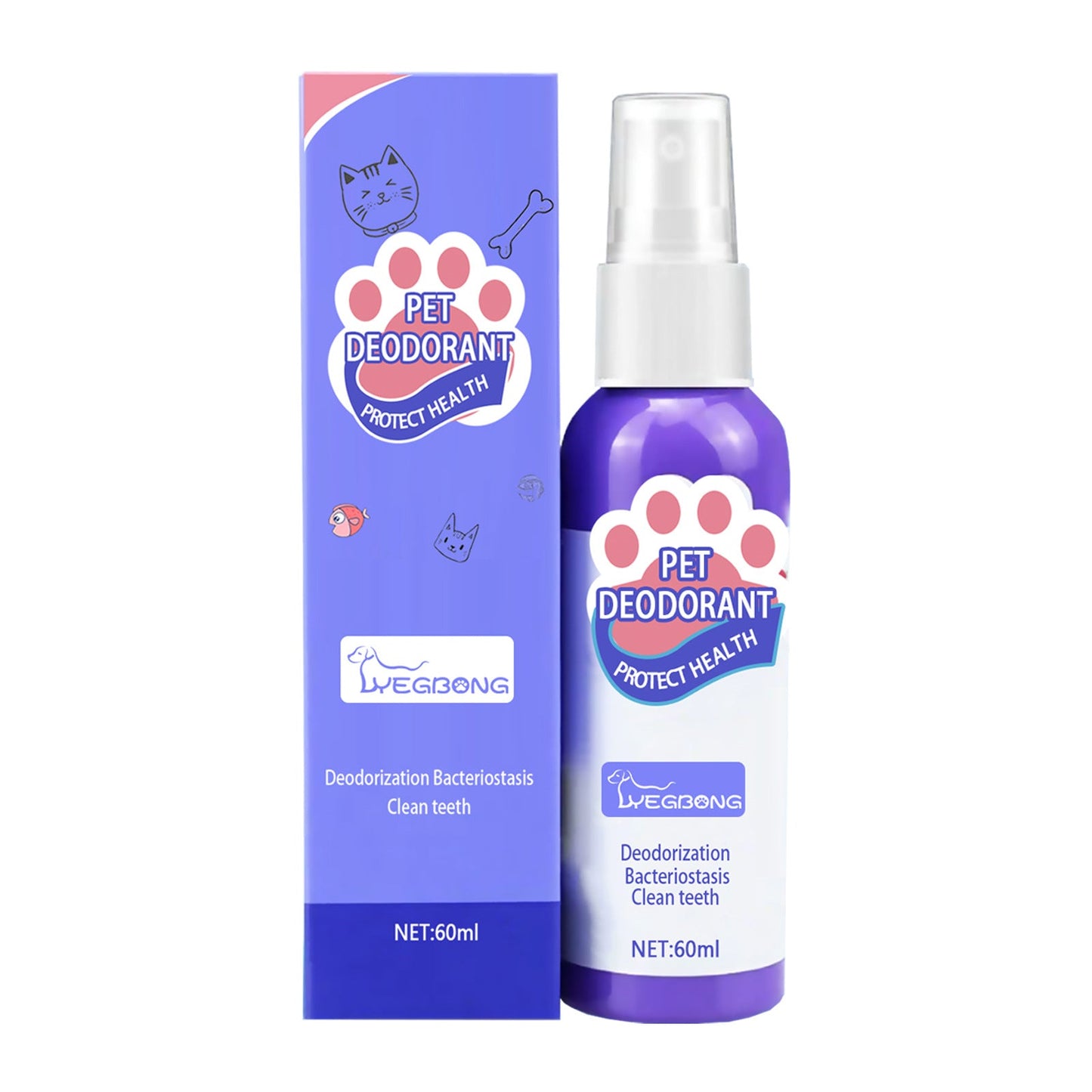 Yegbong dog bad breath spray breath fresh pet deodorant deodorant mouth spray oral cleaner 