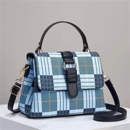 2024 autumn and winter new style bags women's single shoulder crossbody bags trendy fashion checkered stripes women's bags handbags one piece drop shipping 