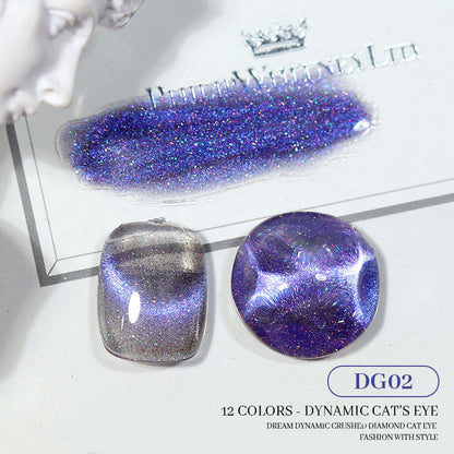 Cross-border special 2023 new dynamic diamond cat's eye nail polish gel autumn and winter whitening crystal cat's eye phototherapy gel