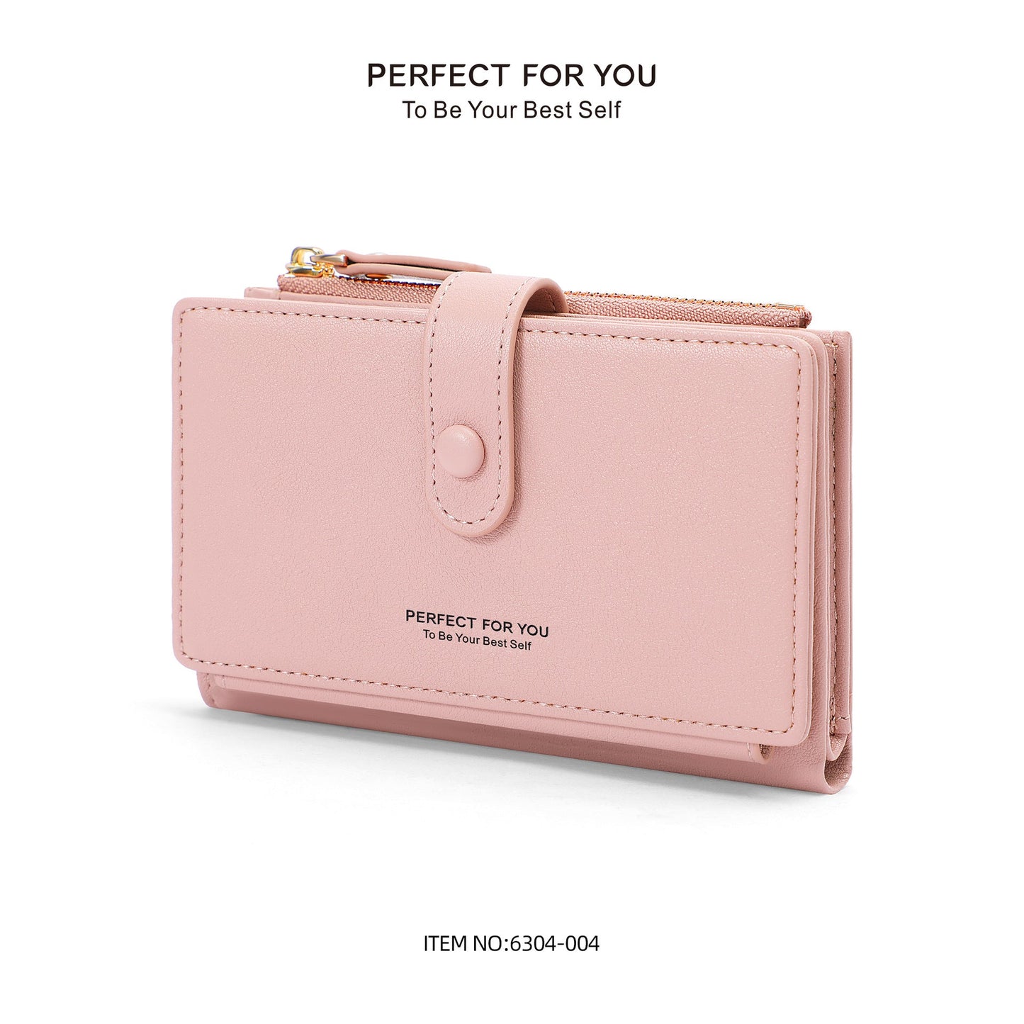 Perfect For You Cross-border New PU Large Capacity Simple Wallet Women Wholesale Zipper Coin Purse 