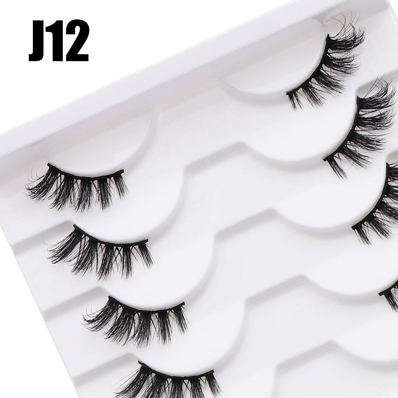 DINGSEN false eyelashes factory wholesale cross-border three-dimensional curled eyelashes multi-layer thick half eyelashes half