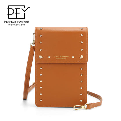 2024 new mobile phone bag Korean women's bag simple and versatile large capacity vertical one-shoulder crossbody mini bag 