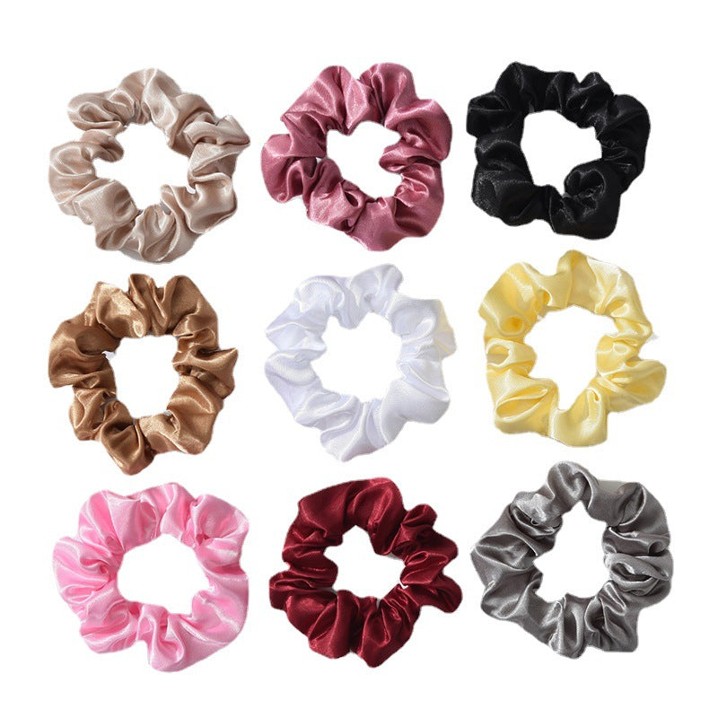 Factory direct sales Amazon cross-border hot selling large intestine hair ring head flower solid color hair tie ponytail fat intestine hair ring